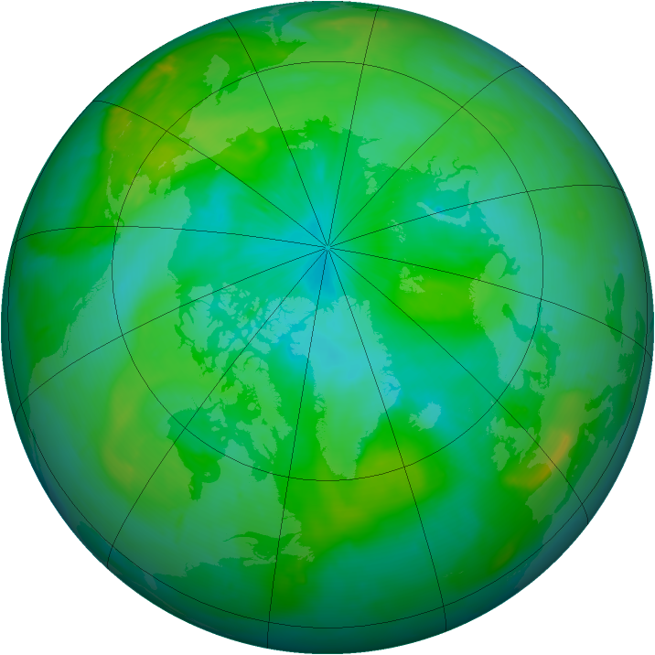 Arctic ozone map for 15 August 2010